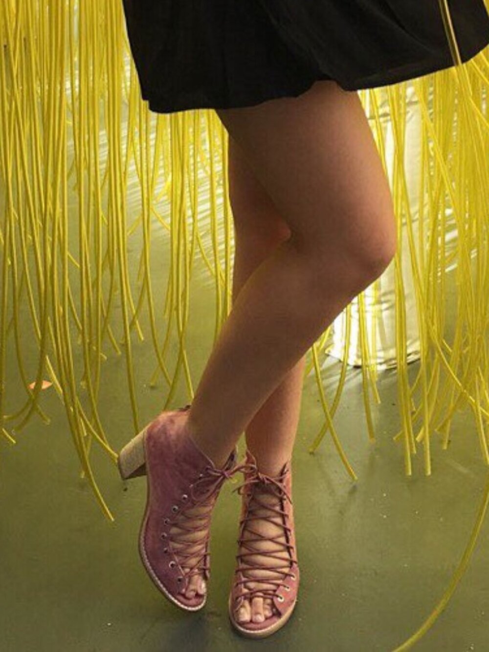 Jeffrey Campbell Cors Dusty Rose Suede Peep Toe Lace-Up Booties | Size 8 🌸